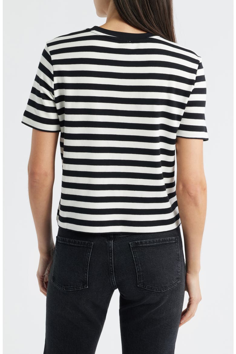 Stripe Cotton T-Shirt, Alternate, color, BLACK STRIPE