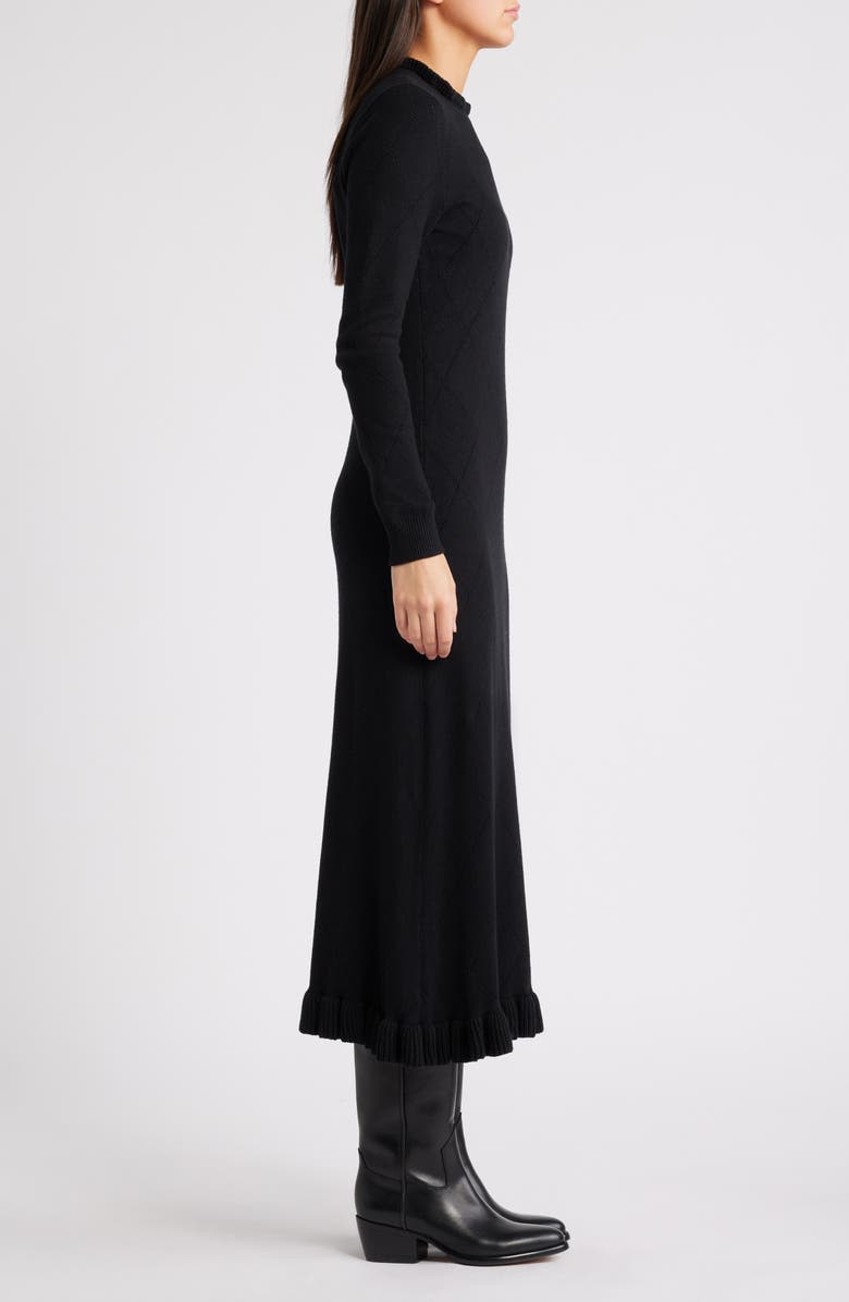 Treasure & Bond Pointelle Long Sleeve Cotton Blend Sweater Dress, Alternate, color, 