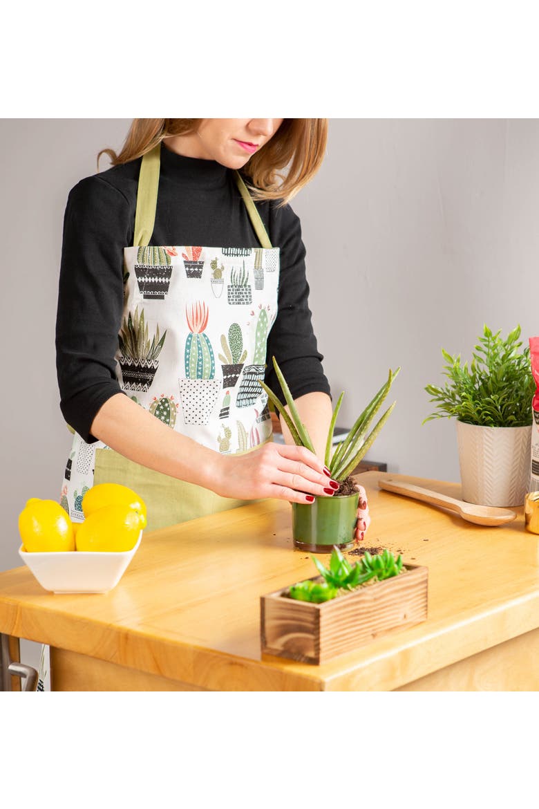 Oasis Printed Cotton Chef Apron, Alternate, color, Oasis