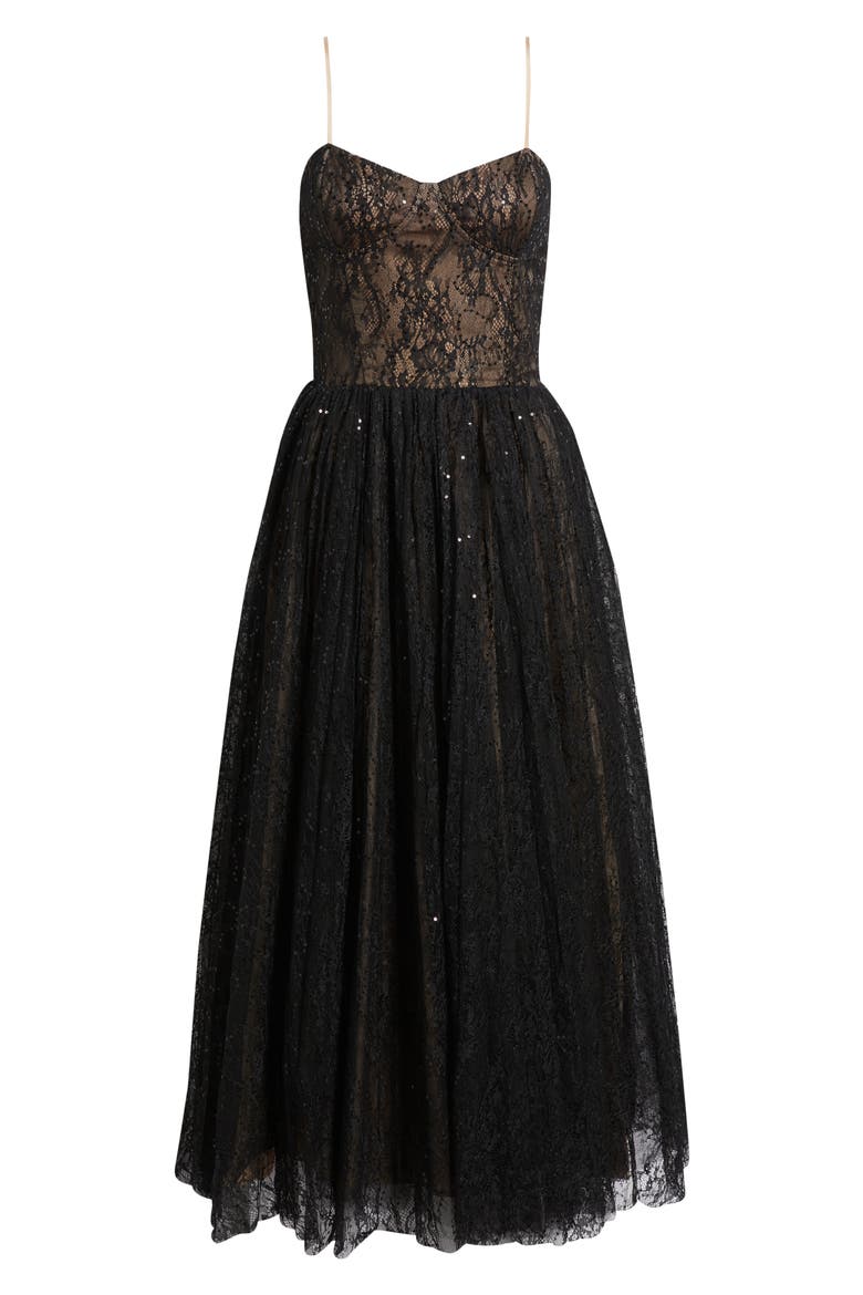 Kelly Sequin Lace Cocktail Dress, Alternate, color, BLACK