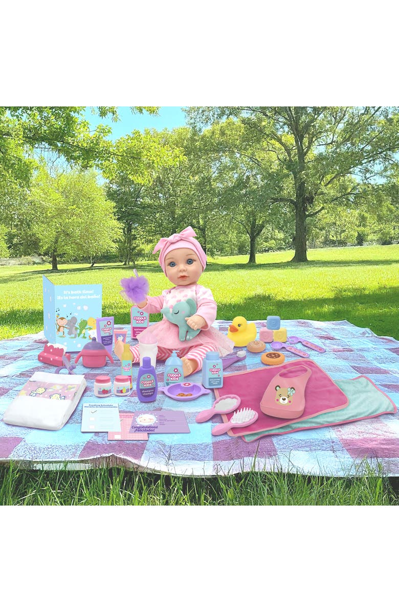 Cuddle Kids Love N' Feed Playset 15" Baby Doll, Alternate, color, Multicolored