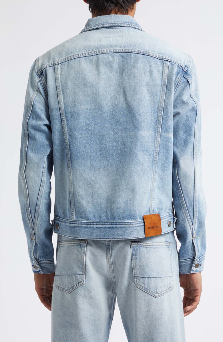 TOM FORD Selvedge Denim Icon Jacket, Alternate, color, Pale Blue Denim