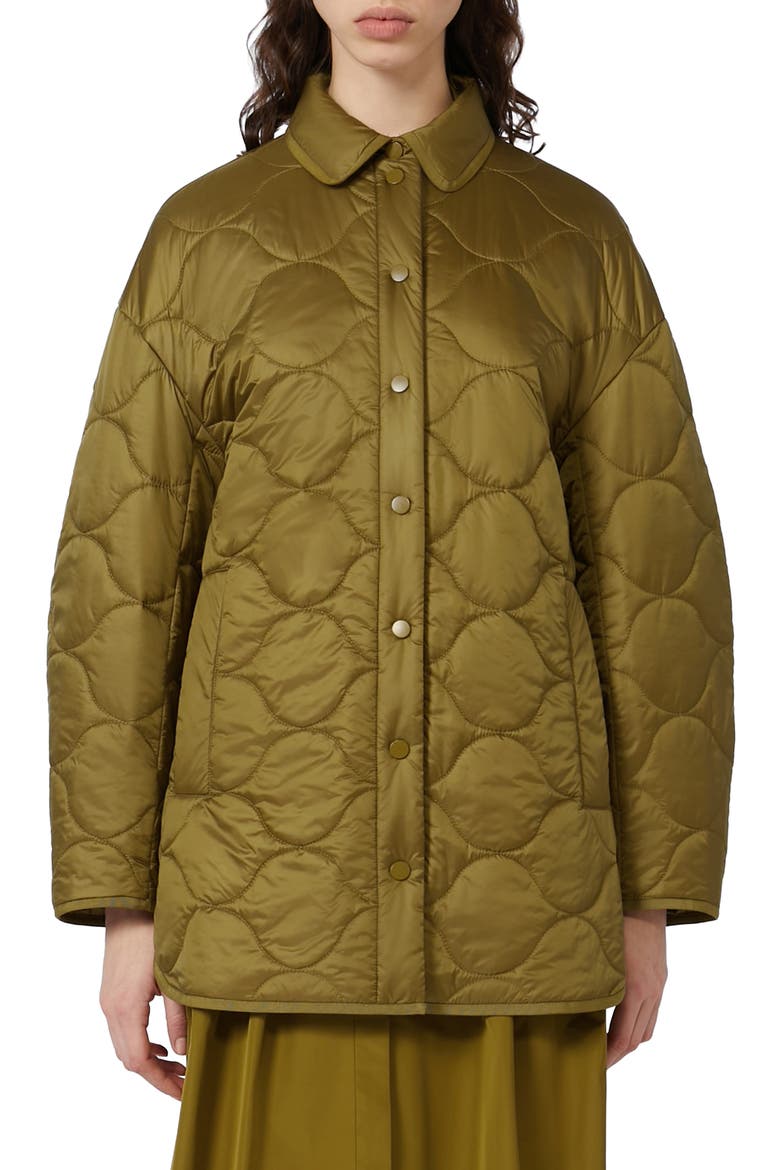 Zante Nylon Quilted Coat, Main, color, OLIVE GREEN
