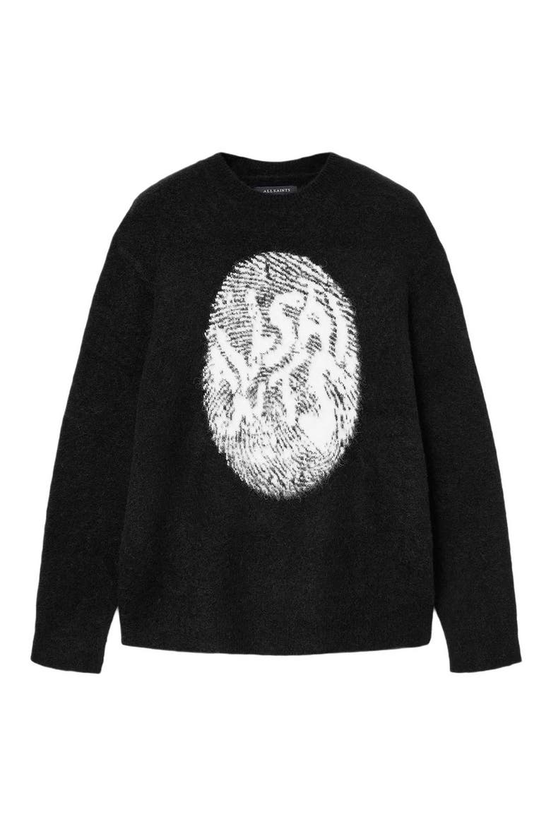 Ridges Logo Sweater, Alternate, color, BLACK/ ECRU WHITE