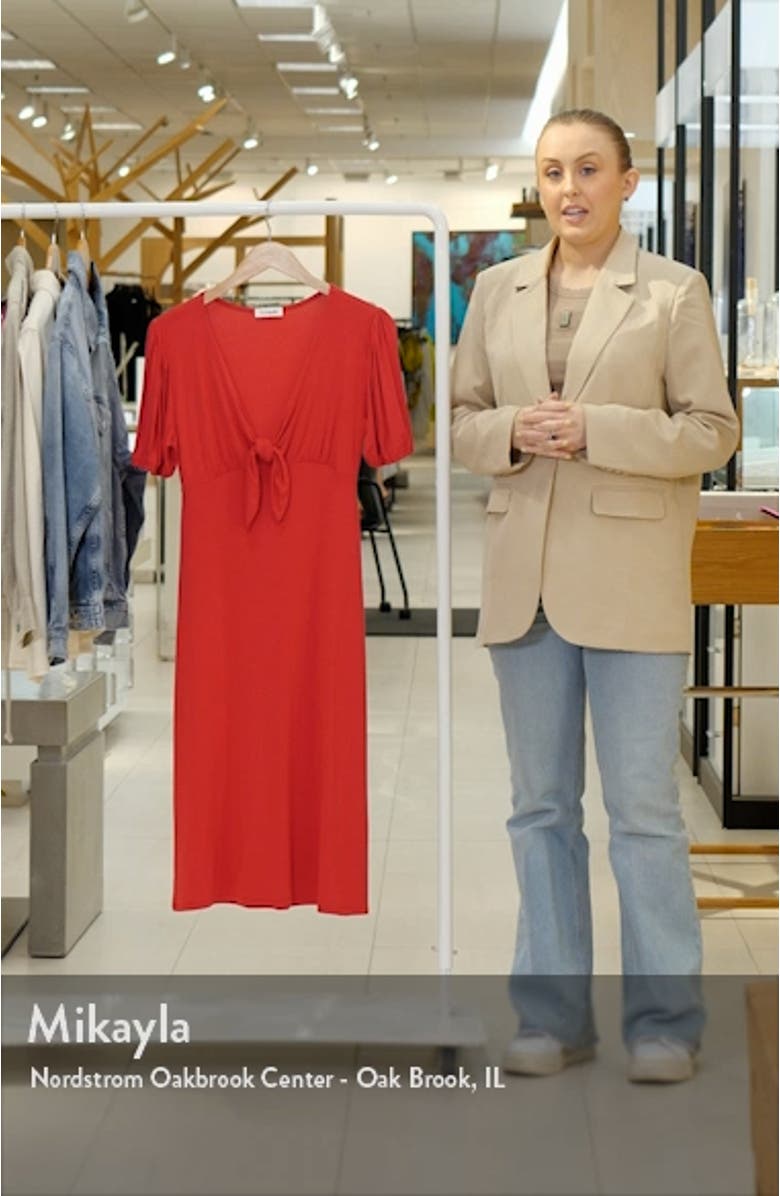 Short Sleeve Tie Front Midi Dress, sales video thumbnail