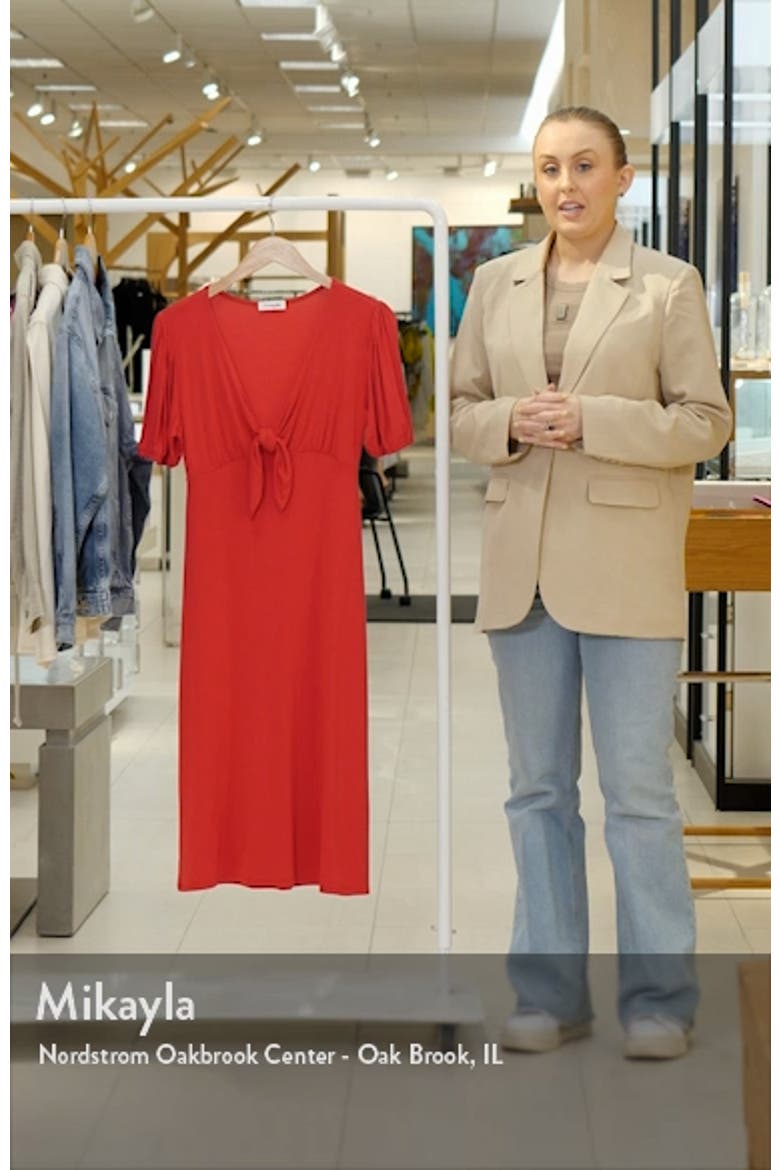 Short Sleeve Tie Front Midi Dress video