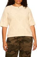 Sanctuary Diamond Stitch Cotton Sweater