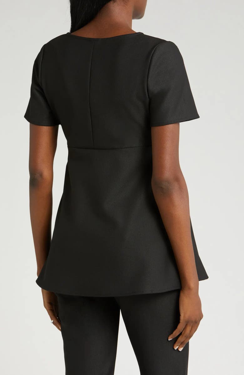 Marion Petite Women's Short Sleeve Empire Waist Maternity & Nursing Suit Top in Italian Stretch Fabric, Alternate, color, Black