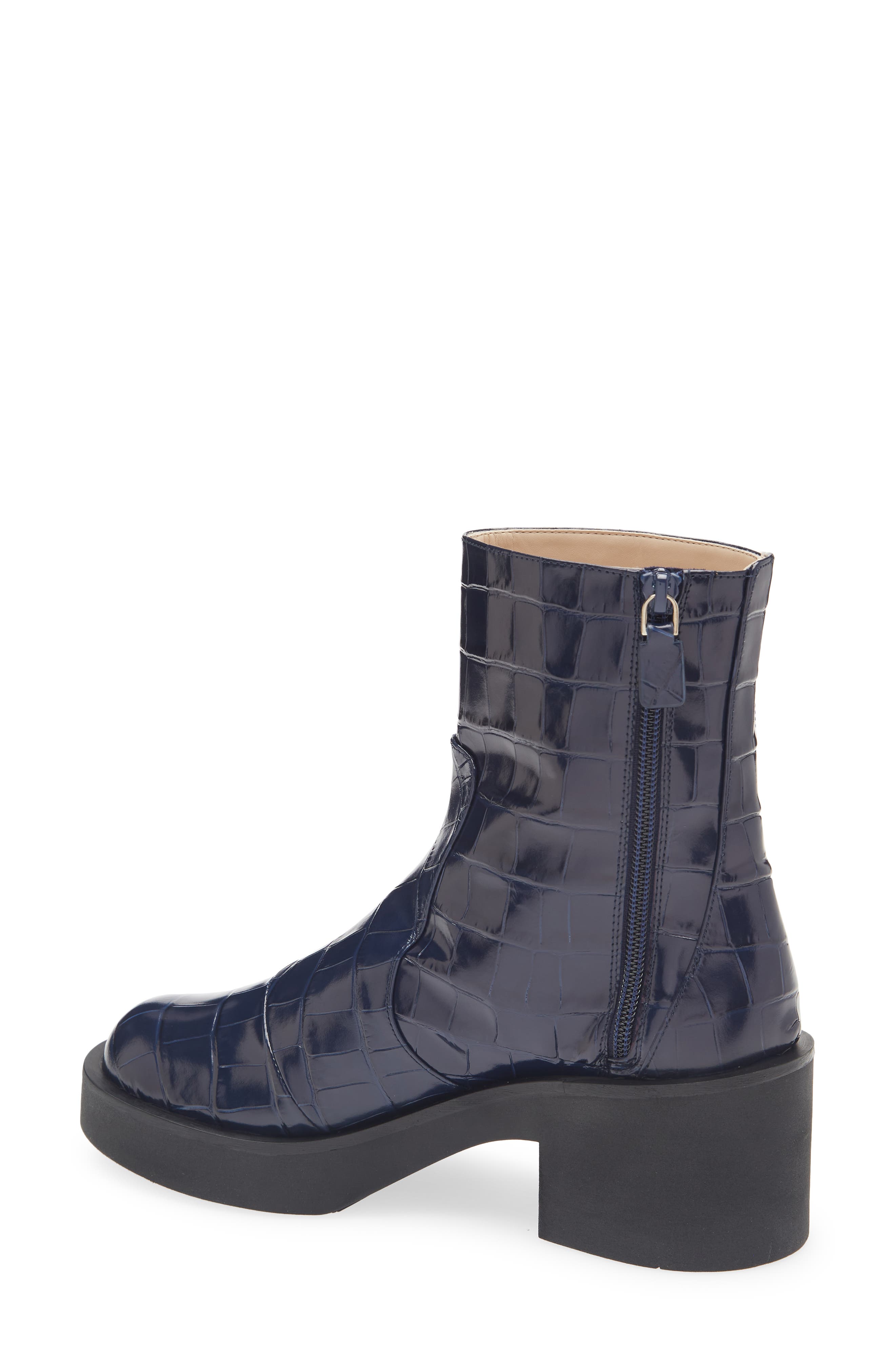 Gotham Croc Embossed Boot, Alternate, color, FRENCH BLUE
