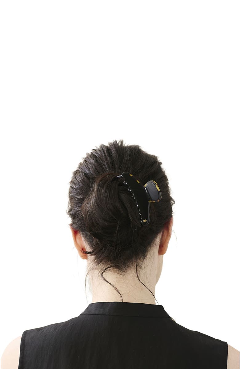 Alexandre de Paris Notre Dame Acetate Hair Claw Clip, Alternate, color, Black And Tortoise