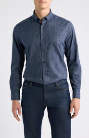 Johnston & Murphy Ovation Grid Non-Iron Cotton Button-Up Shirt