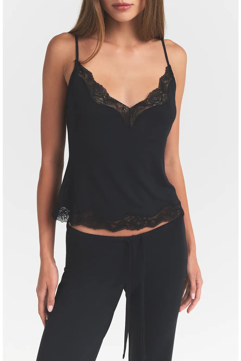 Lace Trim Pajamas, Main, color, ONYX