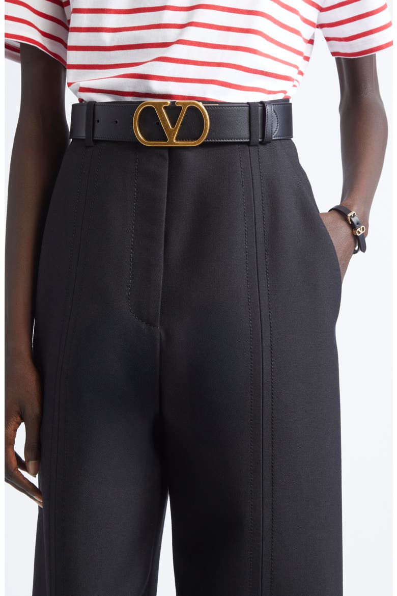VLOGO Signature Reversible Leather Belt, Alternate, color, NERO/ ROSSO V