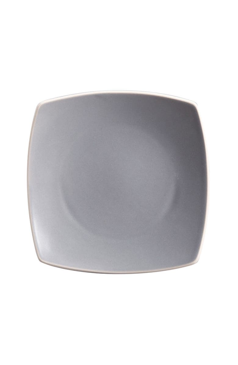 Gibson Home 16 Piece Soft Square Stoneware Dinnerware Set, Alternate, color, Grey