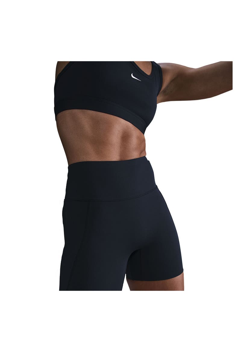 Universa Medium-Support High-Waisted 5-Inch Pocket Biker Shorts, Alternate, color, 010 010 BLACK/ANTHRACITE/BLACK