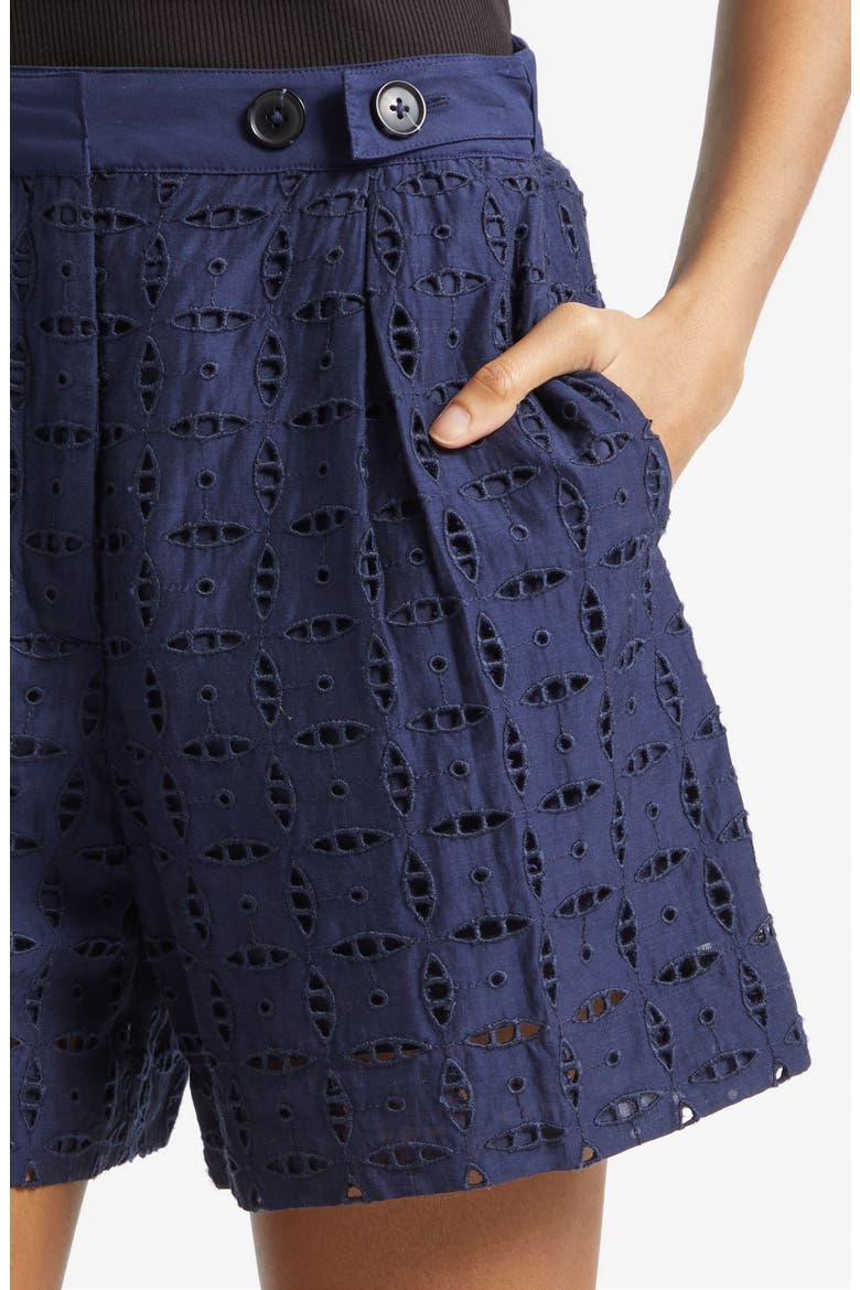 Boswell Eyelet Lace Shorts, Alternate, color, NAVY
