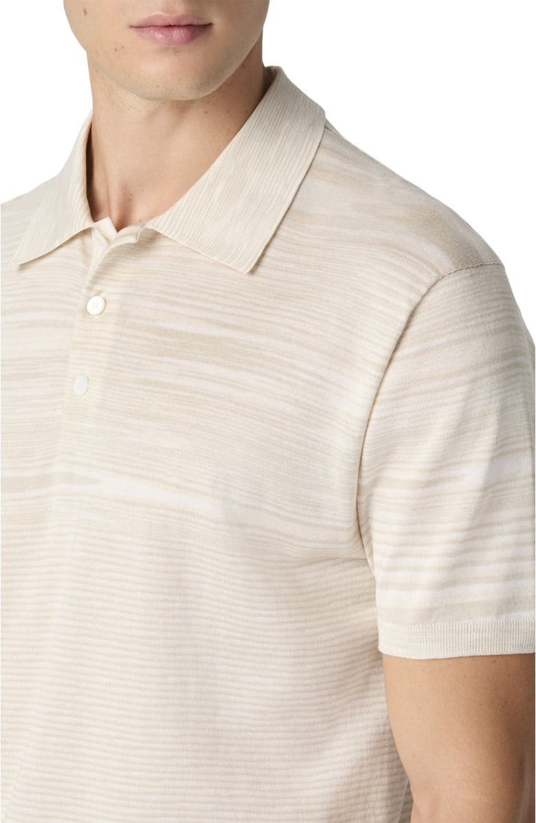 Missoni Flamed Mercerized Cotton Polo Shirt, Alternate, color, Beige& White