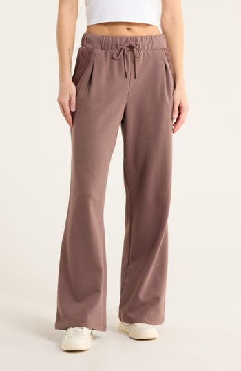 Jessica Simpson Wide Leg Cotton Blend Pants In Neutral