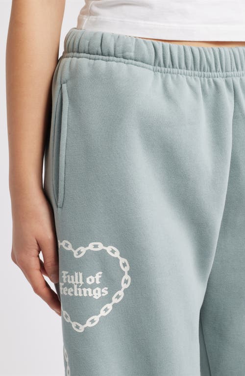 The Mayfair Group Soulful Cotton Blend Wide Leg Sweatpants In Blue