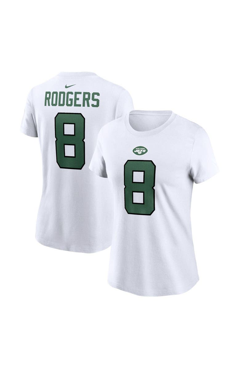 Nike Women's Nike Aaron Rodgers White New York Jets Player Name & Number T-Shirt, Main, color, 