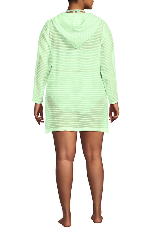 LANDS' END LANDS' END COTTON JERSEY LONG SLEEVE HOODED SWIM COVER-UP DRESS 