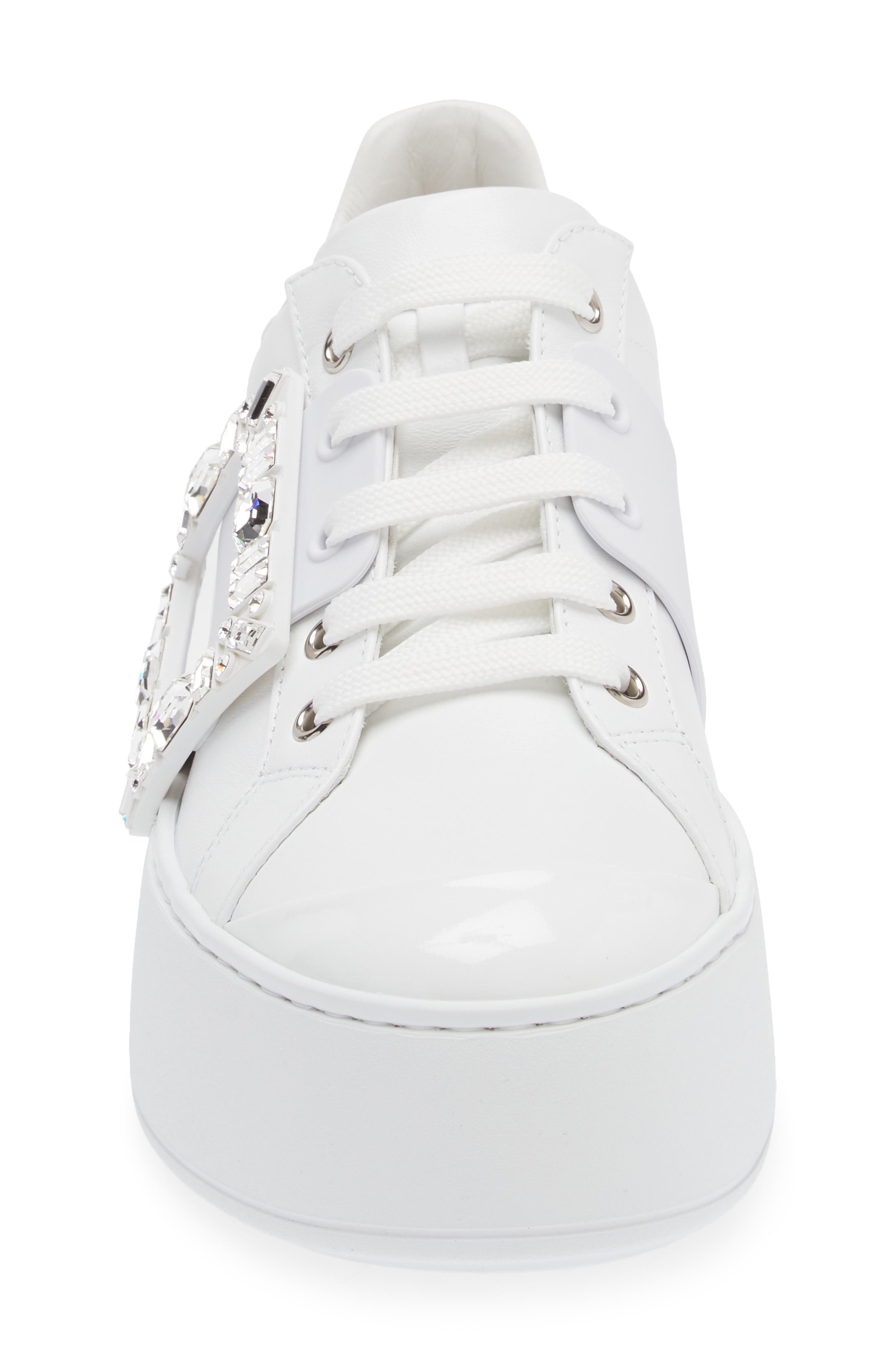 Roger Vivier Viv Skate Platform Sneaker, Alternate, color, Bianco