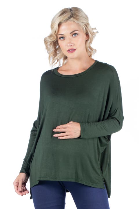Oversized Long Sleeve Maternity Dolman Top
