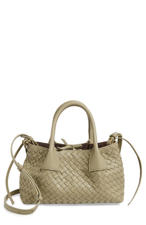 Shop Bottega Veneta Small Pinacoteca Intrecciato Leather Top Handle Bag In 3055 Travertine/fond- M B