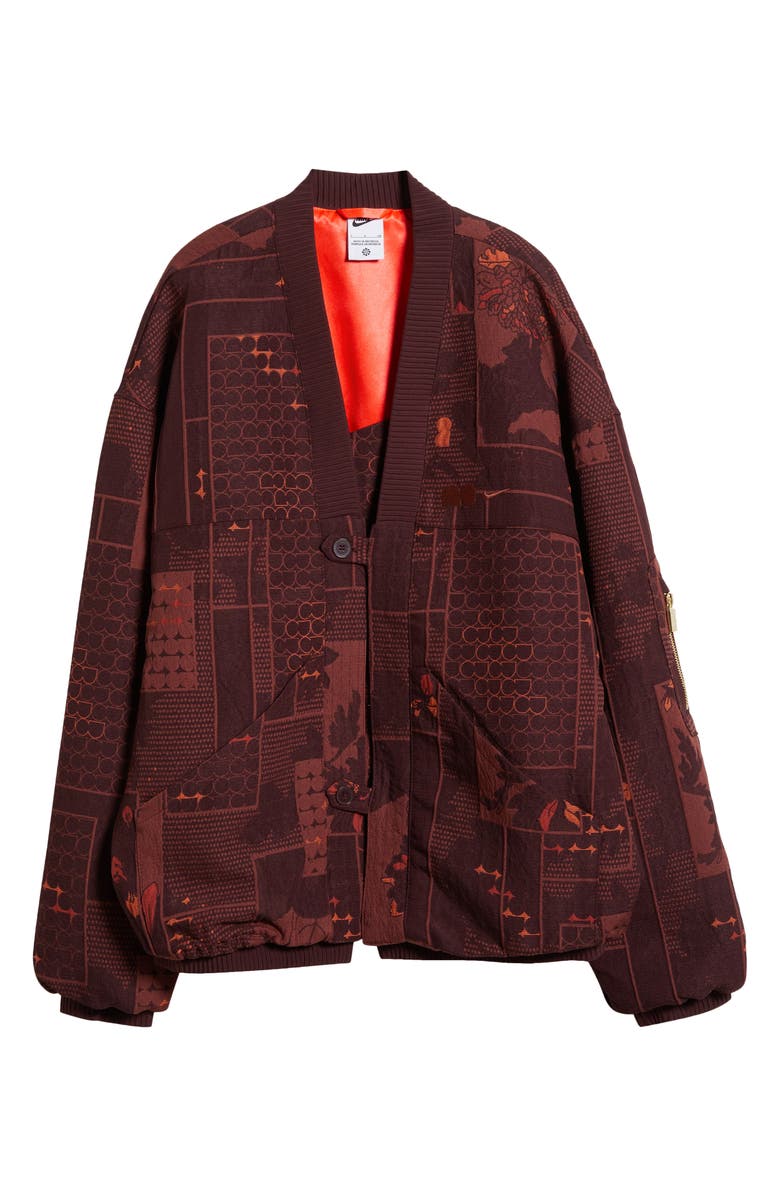 Nike Naomi Osaka Oversize Jacquard Jacket, Alternate, color, Burgundy Crush/ Crimson/ Pony