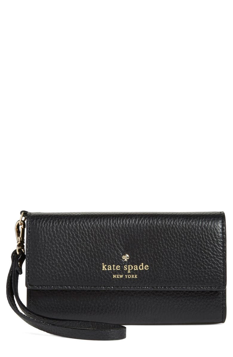 Kate Spade New York 'spencer court' leather phone wristlet, Main, color, 