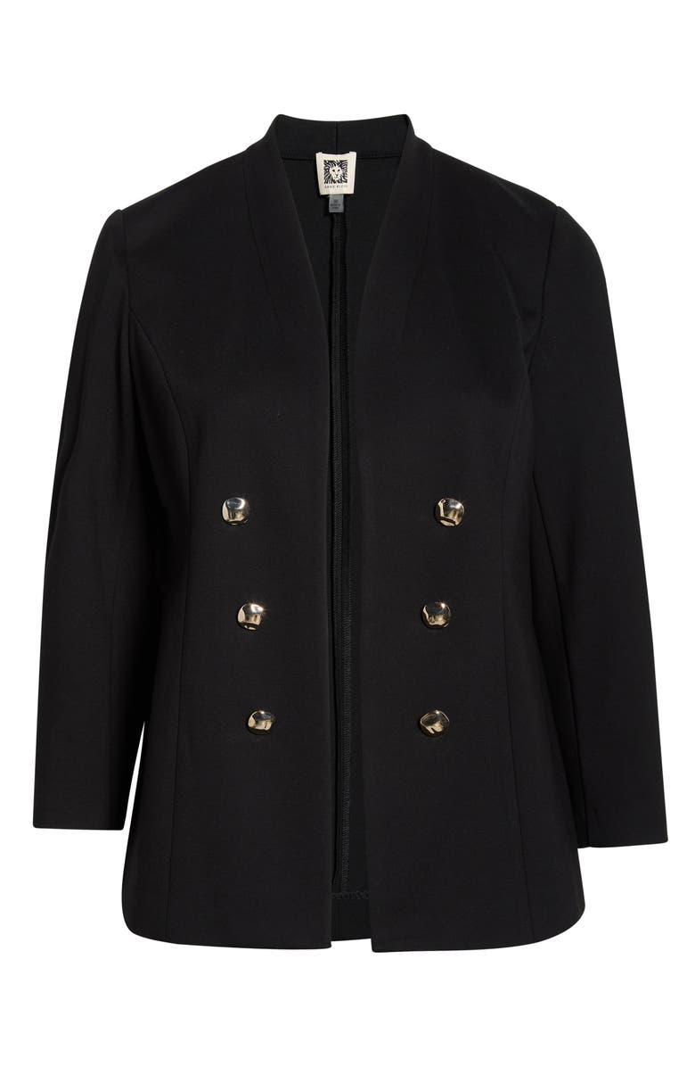 Anne Klein Open Front Jacket, Alternate, color, Anne Black
