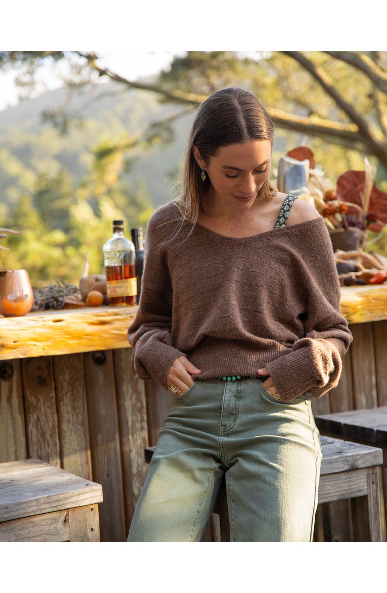 Carve Designs Ruth Reversible Fuzzy Sweater, Main, color, Sumac Lurex