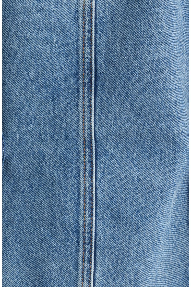 The Nipped Collarless Denim Jacket, Alternate, color, UMBRIA