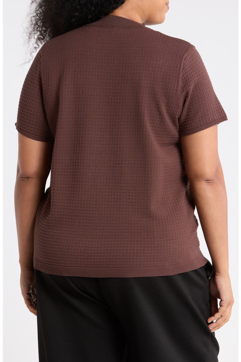 Short Sleeve Ribbed Sweater, Alternate, color, CAROB