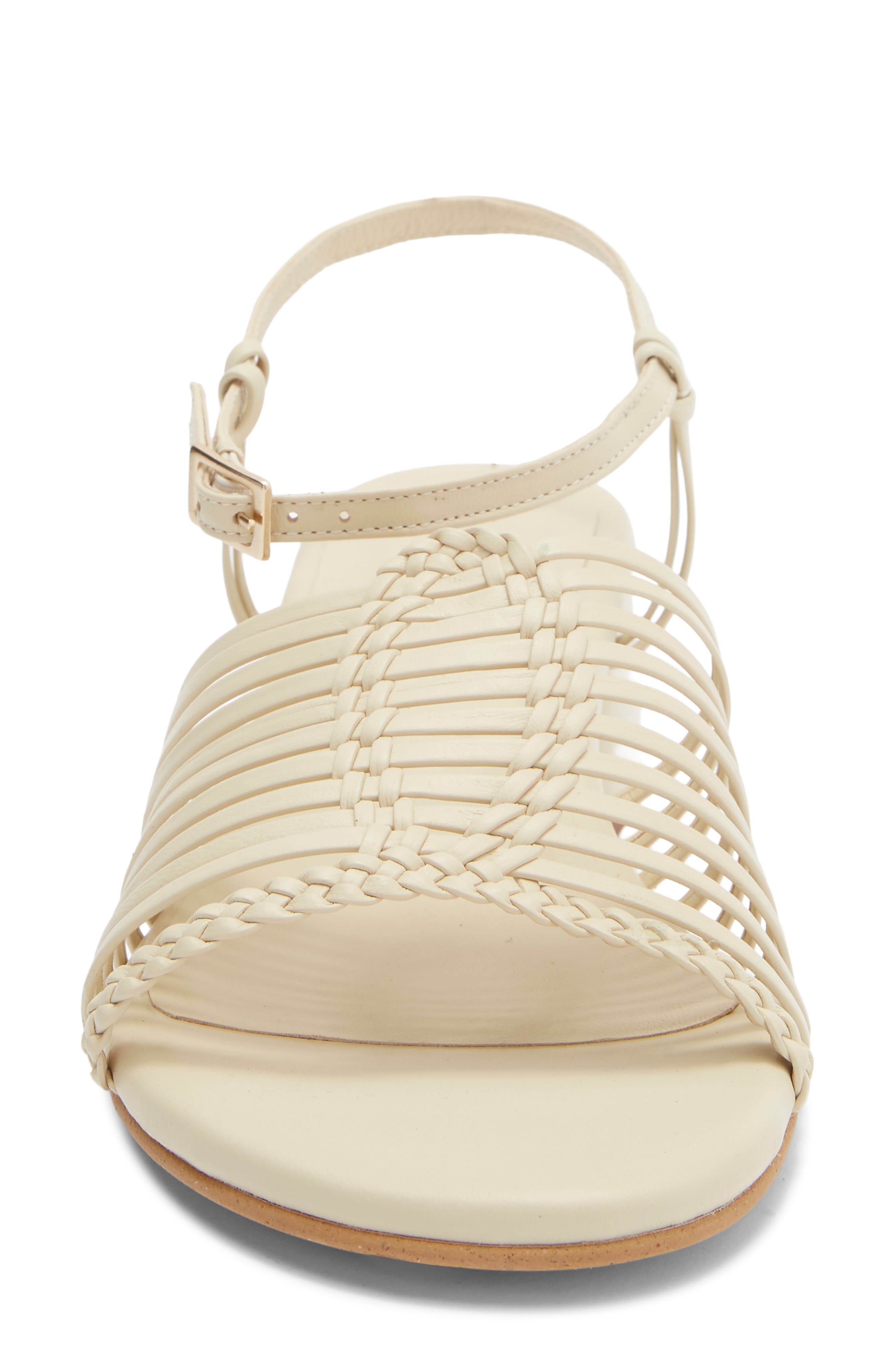 Freda Salvador Judy Woven Block Heel Sandal, Alternate, color, Vanilla Calf