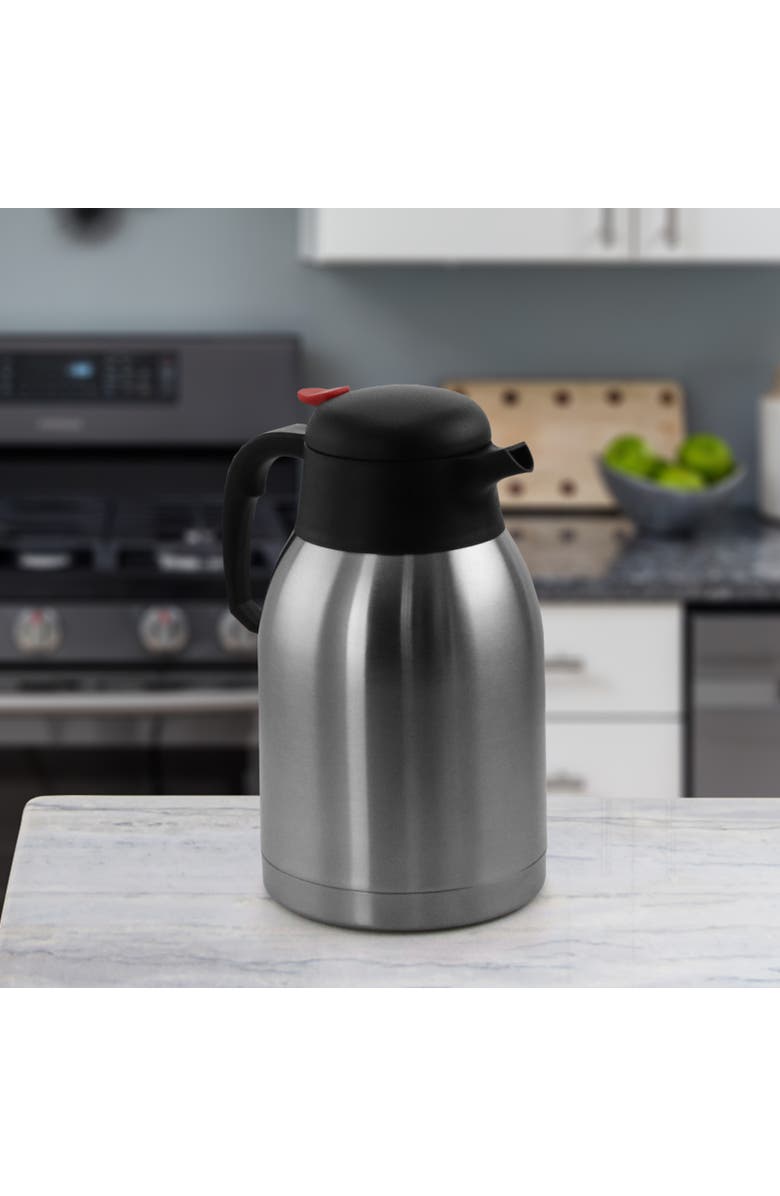 Megachef 2.11 Quart Stainless Steel Thermal Beverage Carafe for Coffee and Tea, Alternate, color, Silver