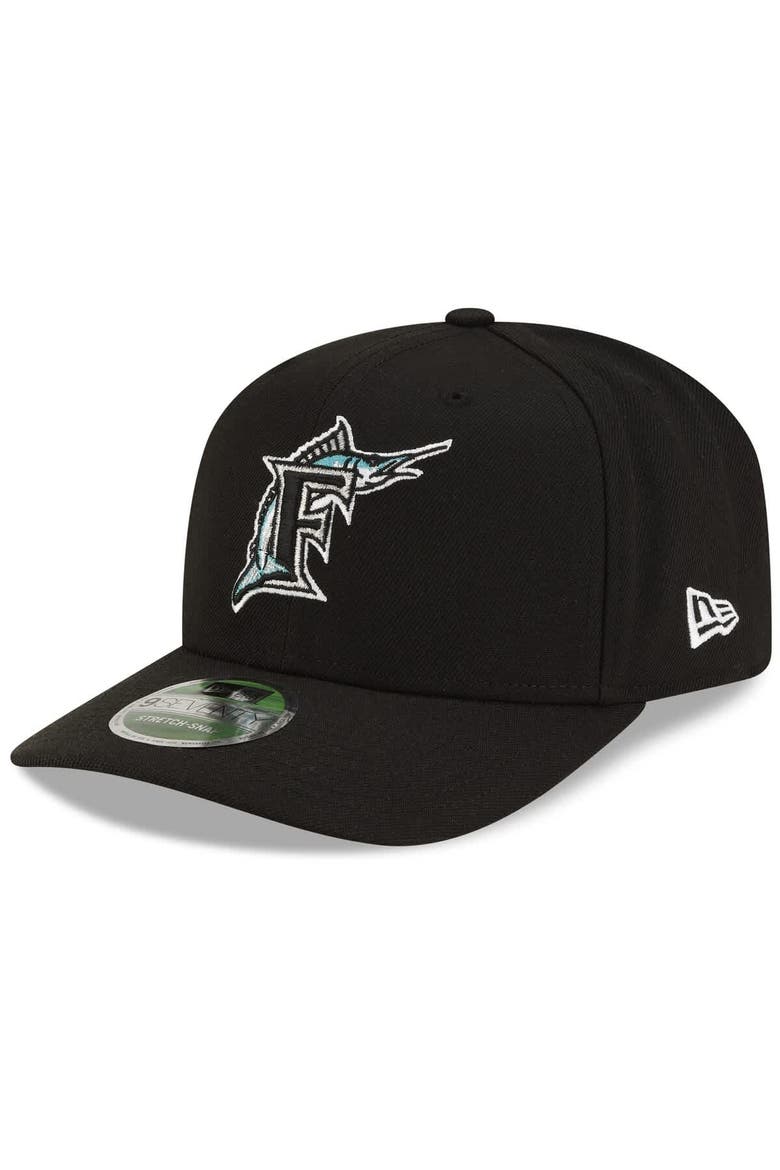 Men's New Era  Black Florida Marlins  Player Replica 9SEVENTY Adjustable Hat, Main, color, Black