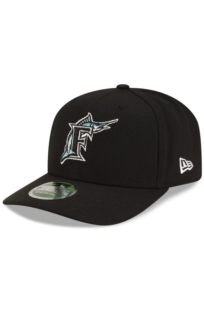 New Era Men's New Era  Black Florida Marlins  Player Replica 9SEVENTY Adjustable Hat, Main, color, Black