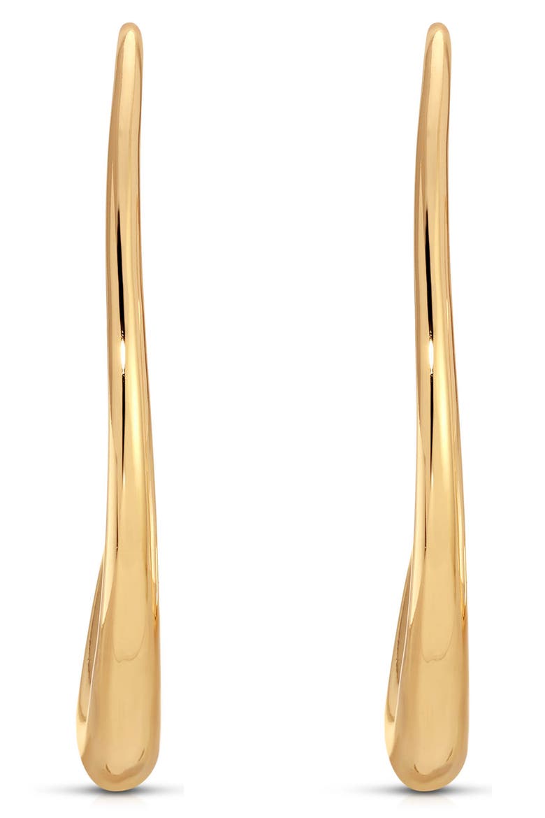 Simple Threader Hoop Earrings, Alternate, color, GOLD