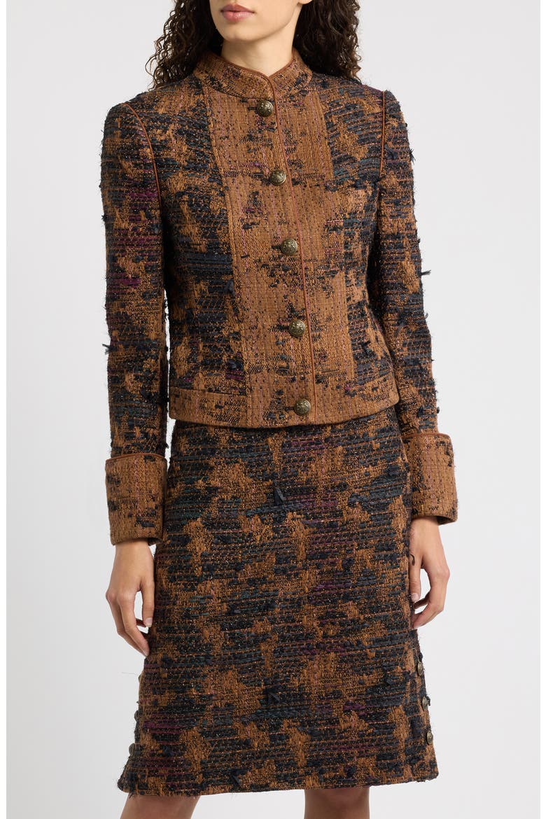 Parker Metallic Thread Detail Jacket, Main, color, BROWN MULTI