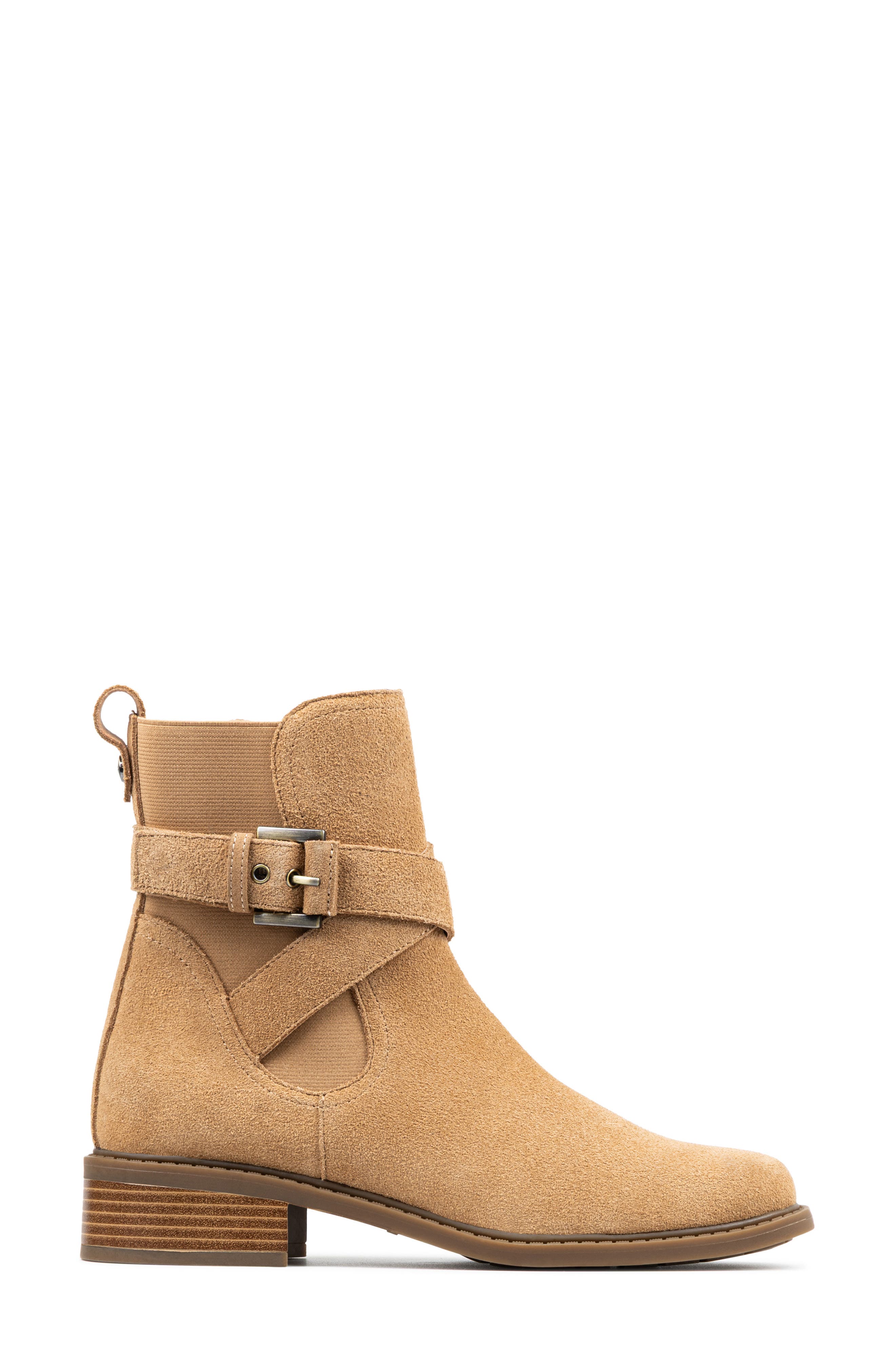 Donald Pliner Buckle Bootie, Alternate, color, Camel