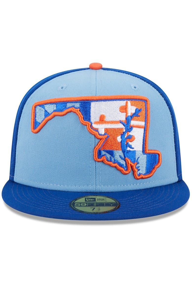 New Era Men's New Era Light Blue Aberdeen IronBirds Authentic Collection Alternate Logo 59FIFTY Fitted Hat, Alternate, color,