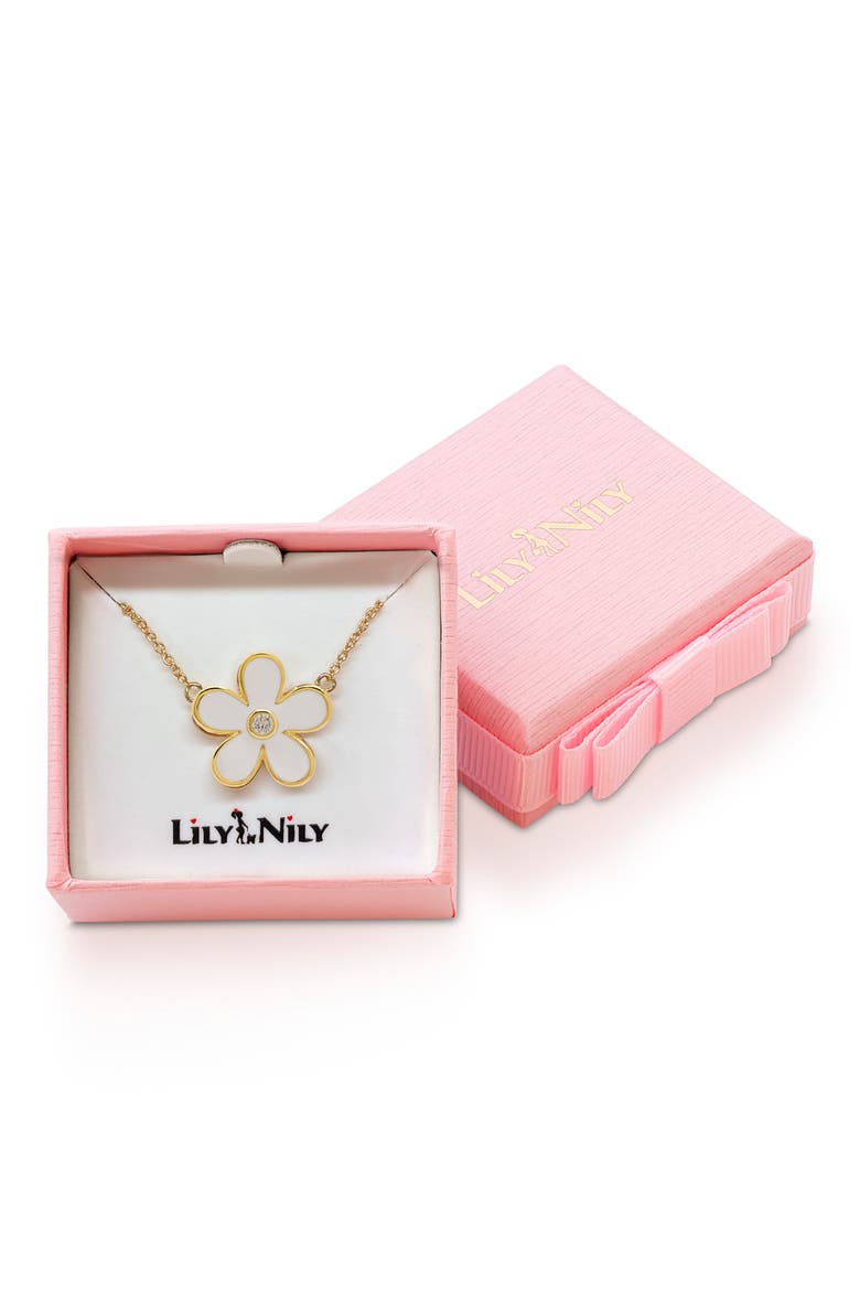 Kids' Floral Pendant Necklace, Alternate, color, WHITE