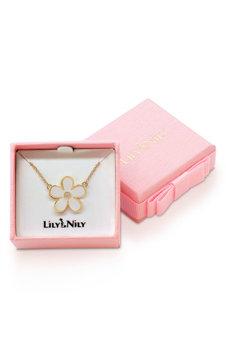 Lily Nily Kids' Floral Pendant Necklace, Alternate, color, White