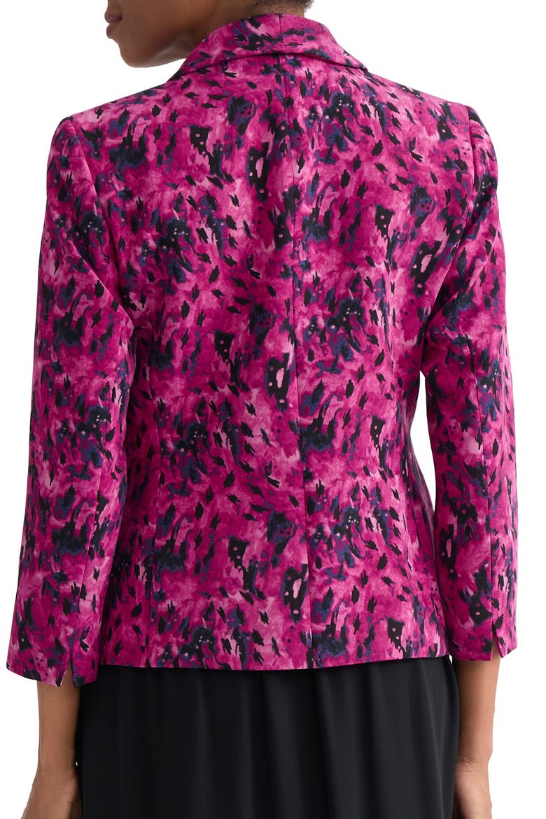 Abstract Print Scuba One-Button Blazer, Alternate, color, CERISE MULTI