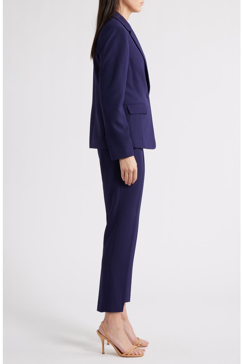 One-Button Crepe Jacket & Pants Set, Alternate, color, MIDNIGHT N