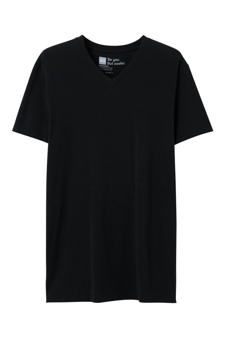 DropTemp® Cooling Cotton Blend Slim Fit V-Neck Undershirt, Alternate, color, BLACK