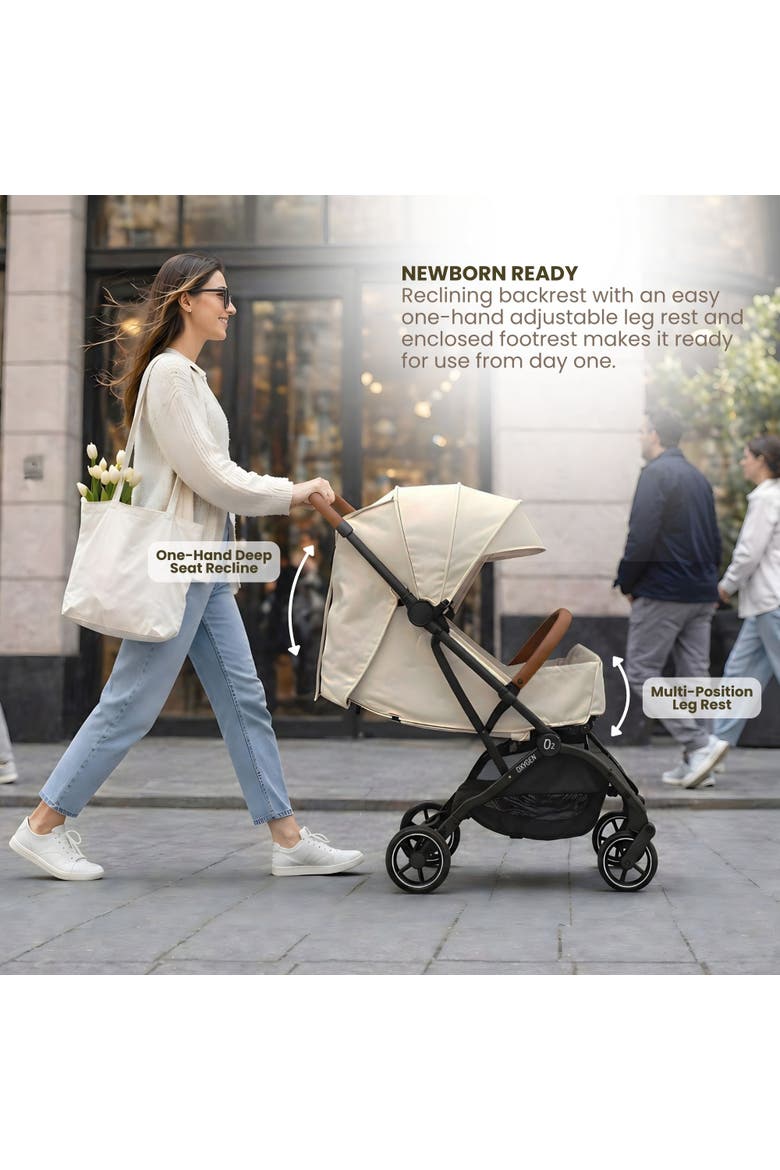 Oxygen v3 Lightweight & Compact Stroller for Newborns & Toddlers, Alternate, color, Platinum