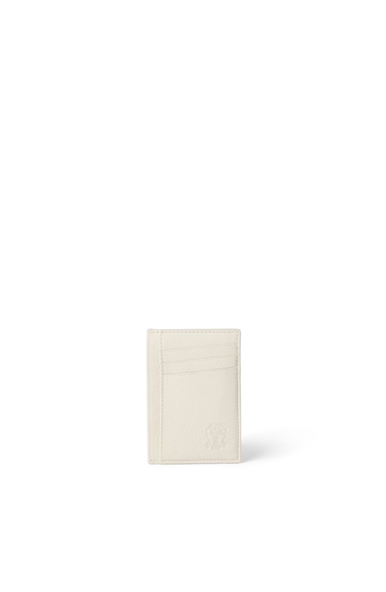 Brunello Cucinelli Calfskin card case, Main, color, Chalk