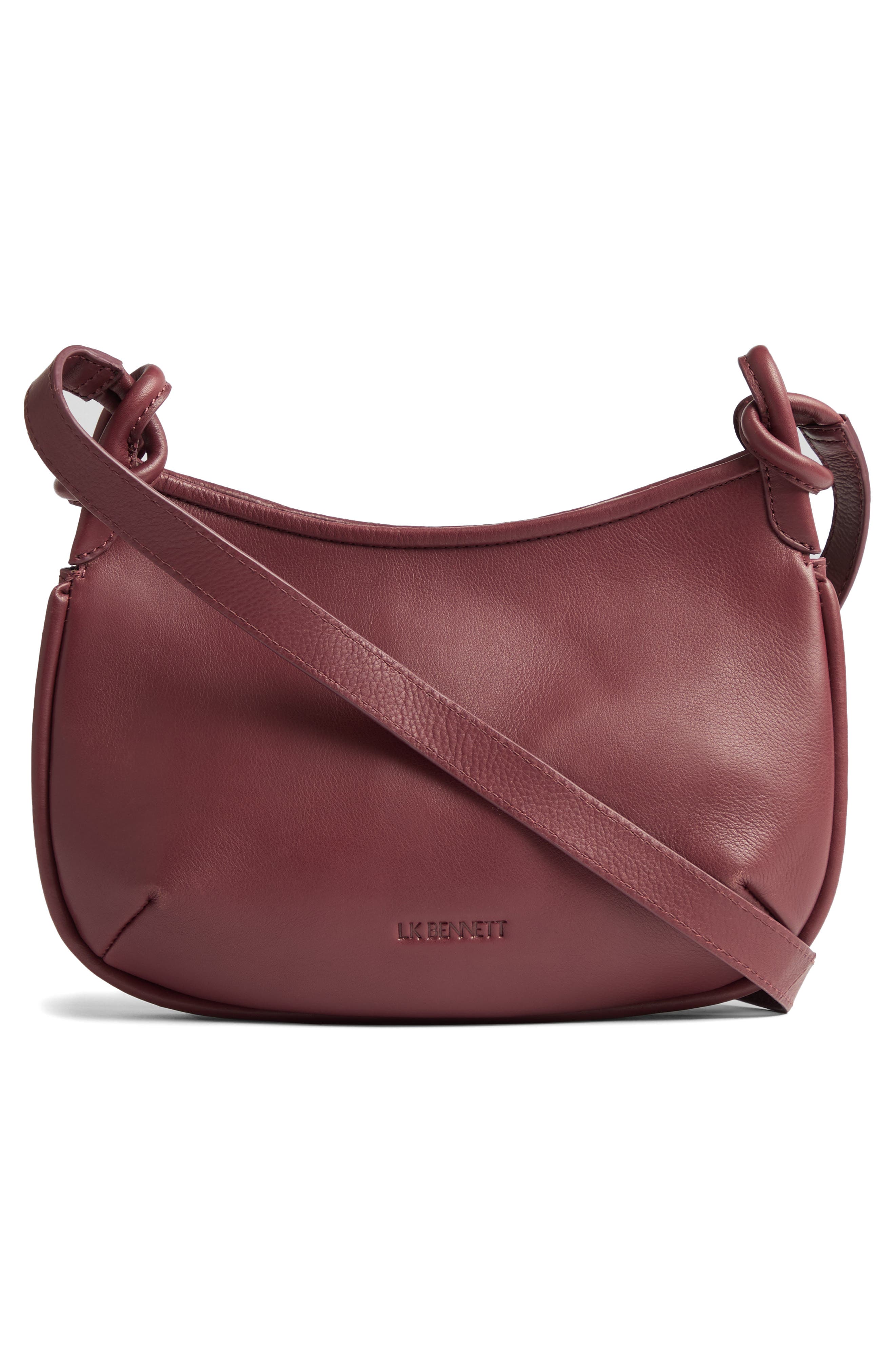 LK Bennett Harley Woven Leather Crossbody Bag, Alternate, color, Burgundy